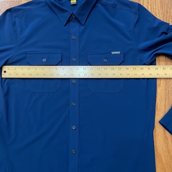 Eddie Bauer Navy Blue Long Sleeve Size Tall Large Adjustable Sleeve length - Picture 2 of 12